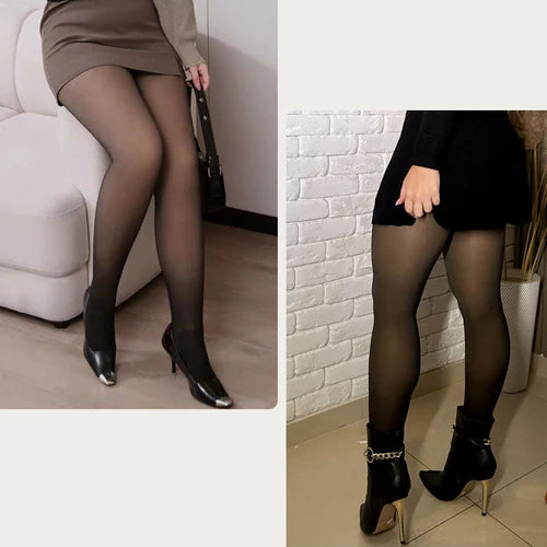 COMPRE 1 LEVE 2 - MEIA-CALÇA PELUCIADA DE LÃ TRANSLÚCIDA