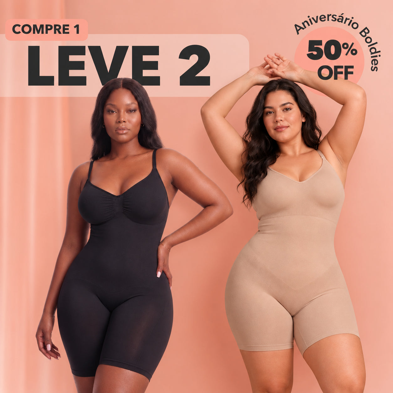 Compre 1 Leve 2 - Kit Body Macaquinho Modelador Ultra Shaper